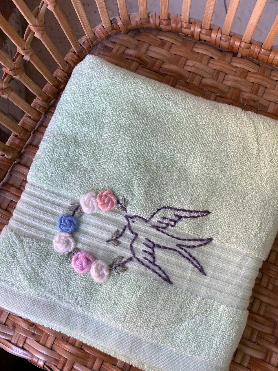 Handmade face towel , 50 X100 cm , 100% cotton