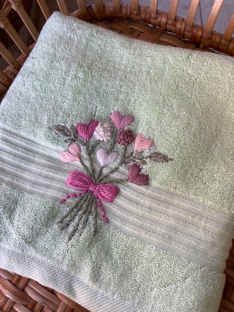 Handmade face towel , 50 X100 cm , 100% cotton