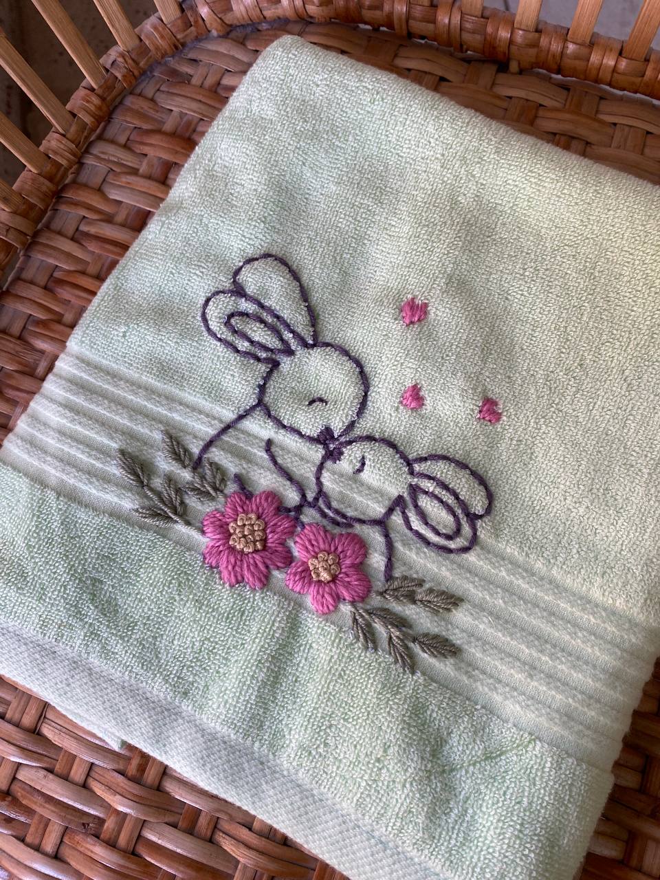 Handmade face towel , 50 X100 cm , 100% cotton