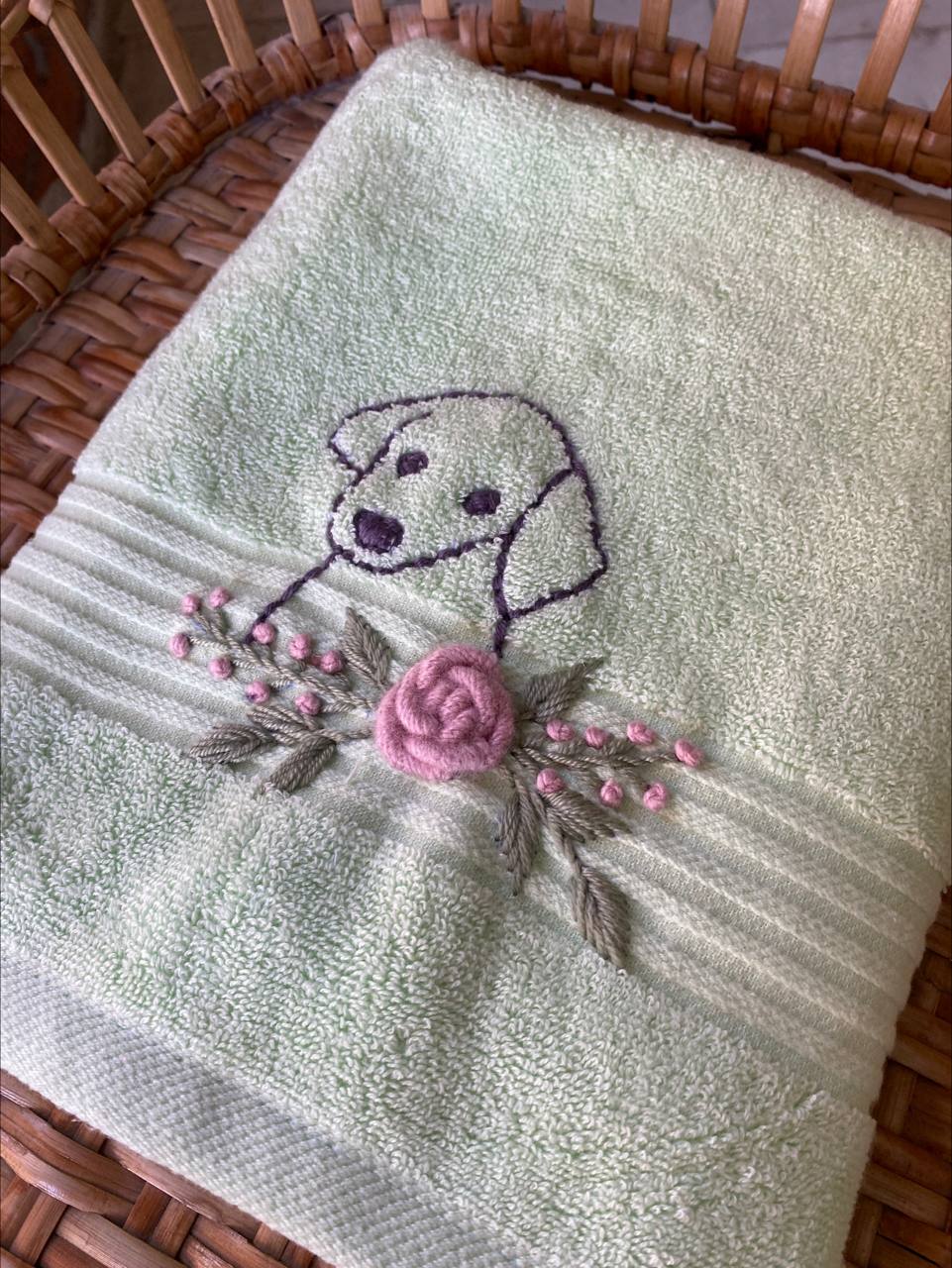 Handmade face towel , 50 X100 cm , 100% cotton