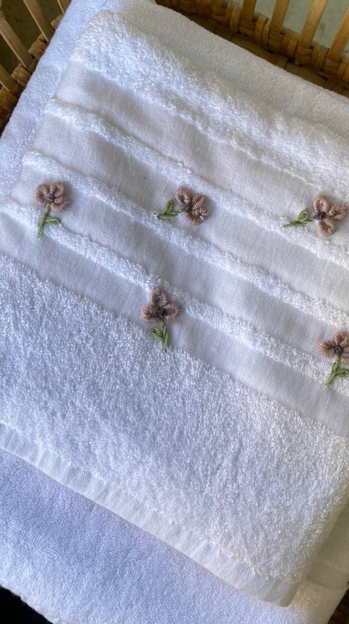 Handmade  towel ,100% cotton ,Mini butterflies design
