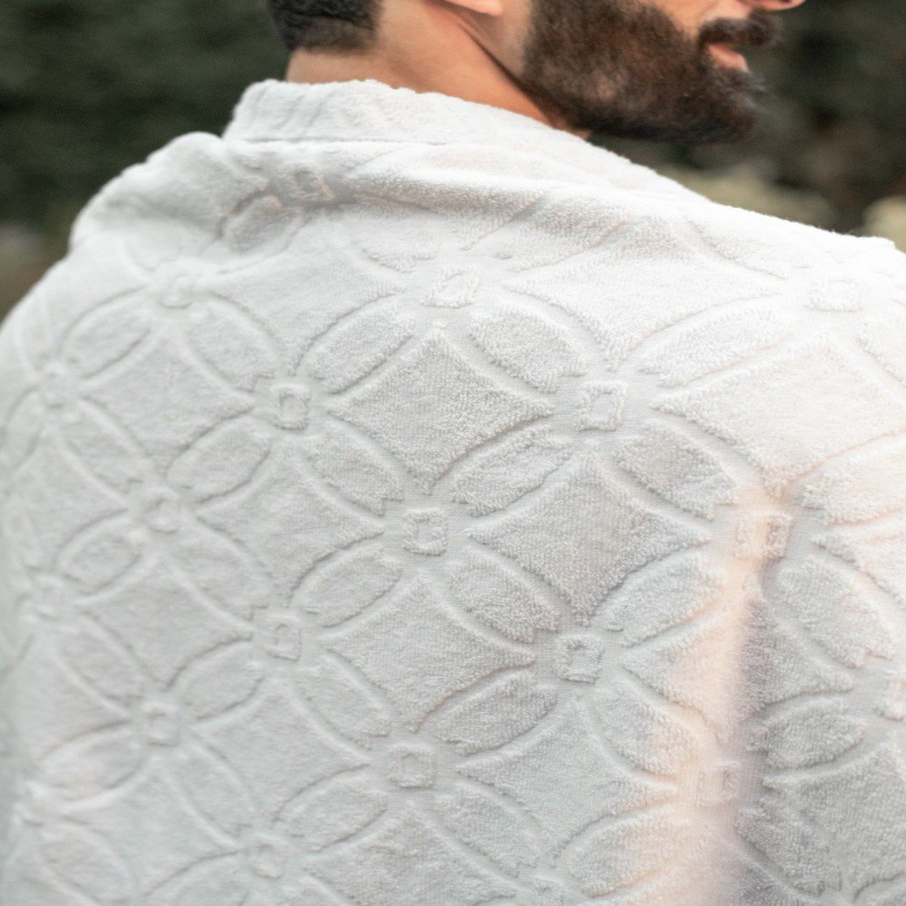 Ihram Set for Hajj & Umrah ,premium 100% Cotton,– Scotch,  Adjustable Belt, Snap Buttons & Inner Pocket, flower shaped