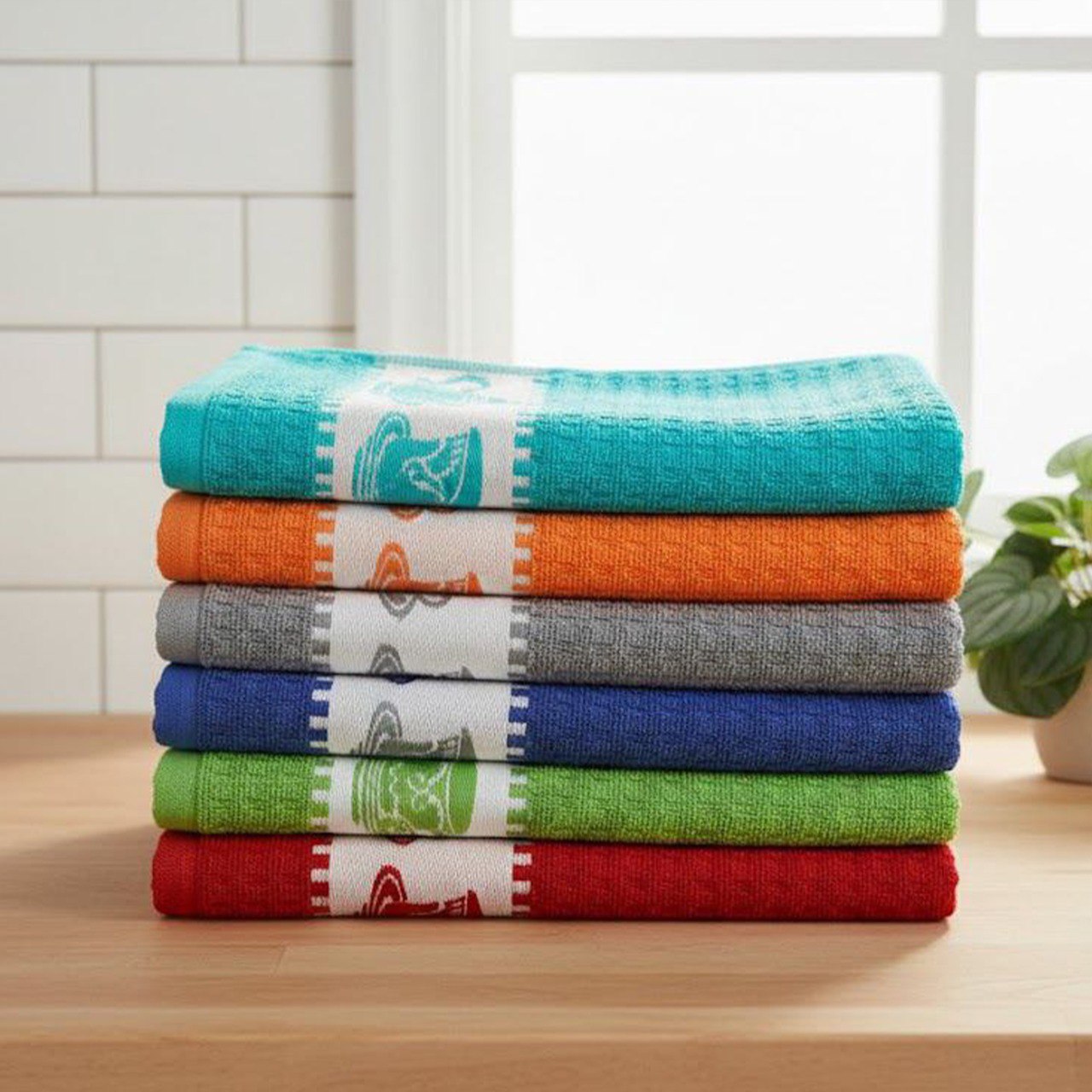 Kitchen Towels Set -6 Pieces, terry , 6 colors , 45*65 cm