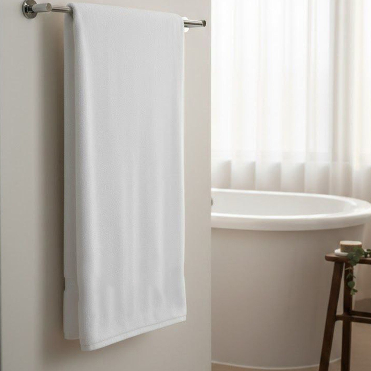 White Hotel Bath Towel – 100×150 cm