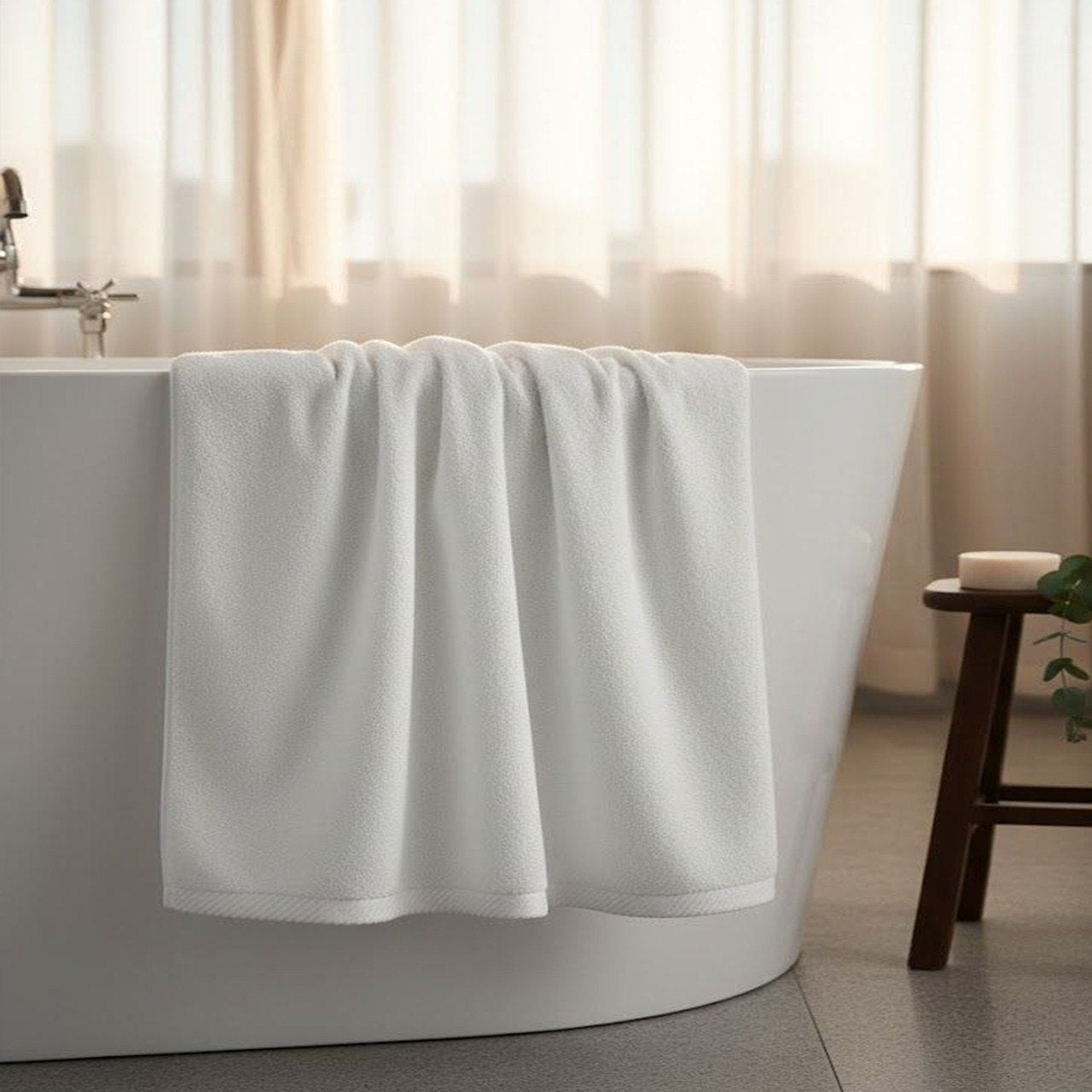 White Hotel Bath Towel – 100×150 cm