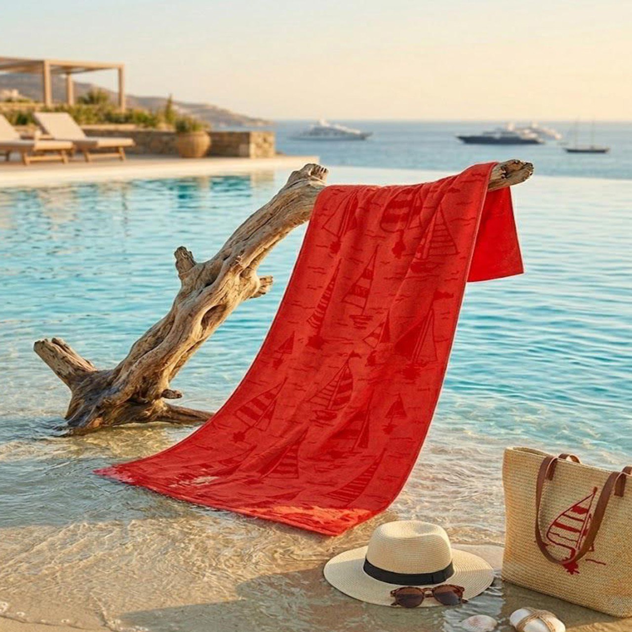 Summer-Ready Beach Towel, 100% Cotton, size 86*170 cm