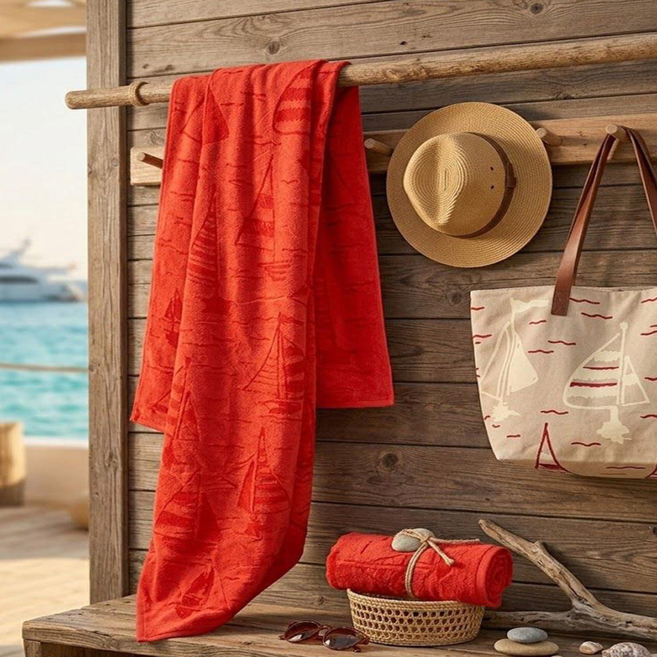 Summer-Ready Beach Towel, 100% Cotton, size 86*170 cm