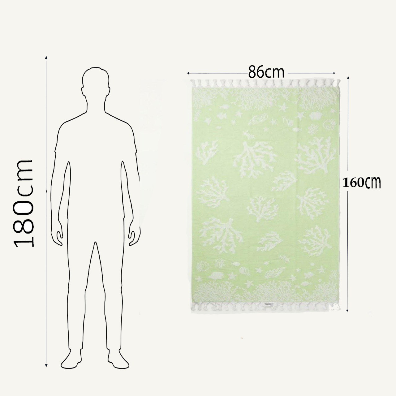 Beach Towel, 100% Cotton ,size 86*160  cm ,Fresh Coral Design