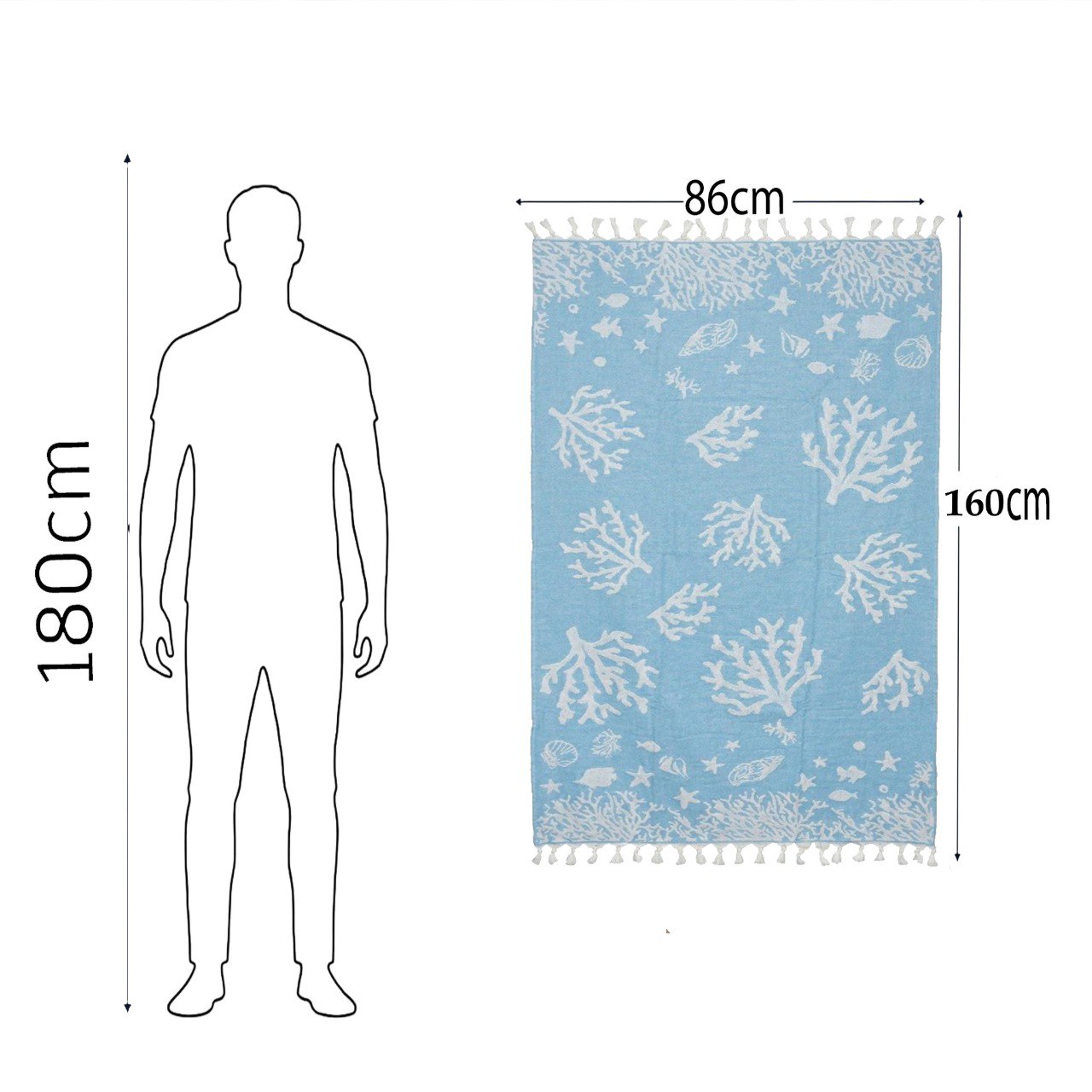 Beach Towel, 100% Cotton ,size 86*160  cm ,Fresh Coral Design