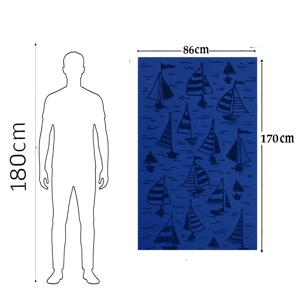 Summer-Ready Beach Towel, 100% Cotton, size 86*170 cm