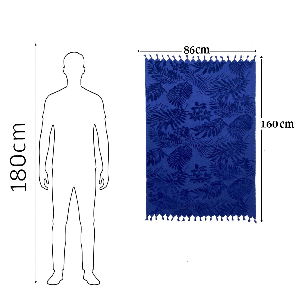 Beach Towel, 100% Cotton, Size 86*160 cm, Bold, Vibrant & Premium