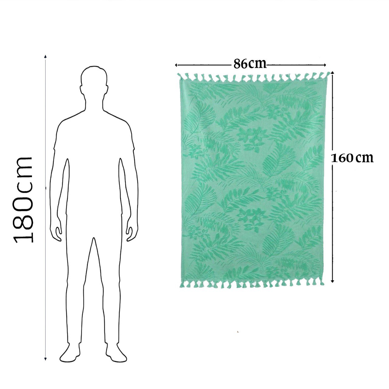 Beach Towel, 100% Cotton, Size 86*160 cm, Bold, Vibrant & Premium