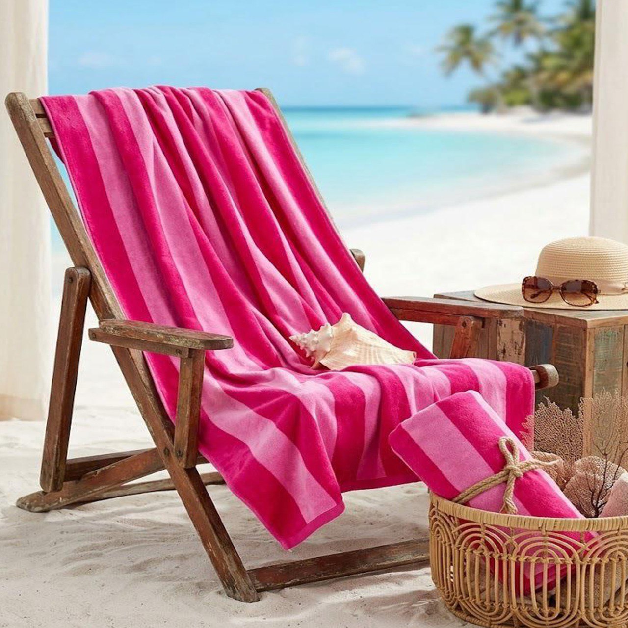 Beach Towel, 100% Cotton ,size 86*160 cm ,Classic Stripe Design