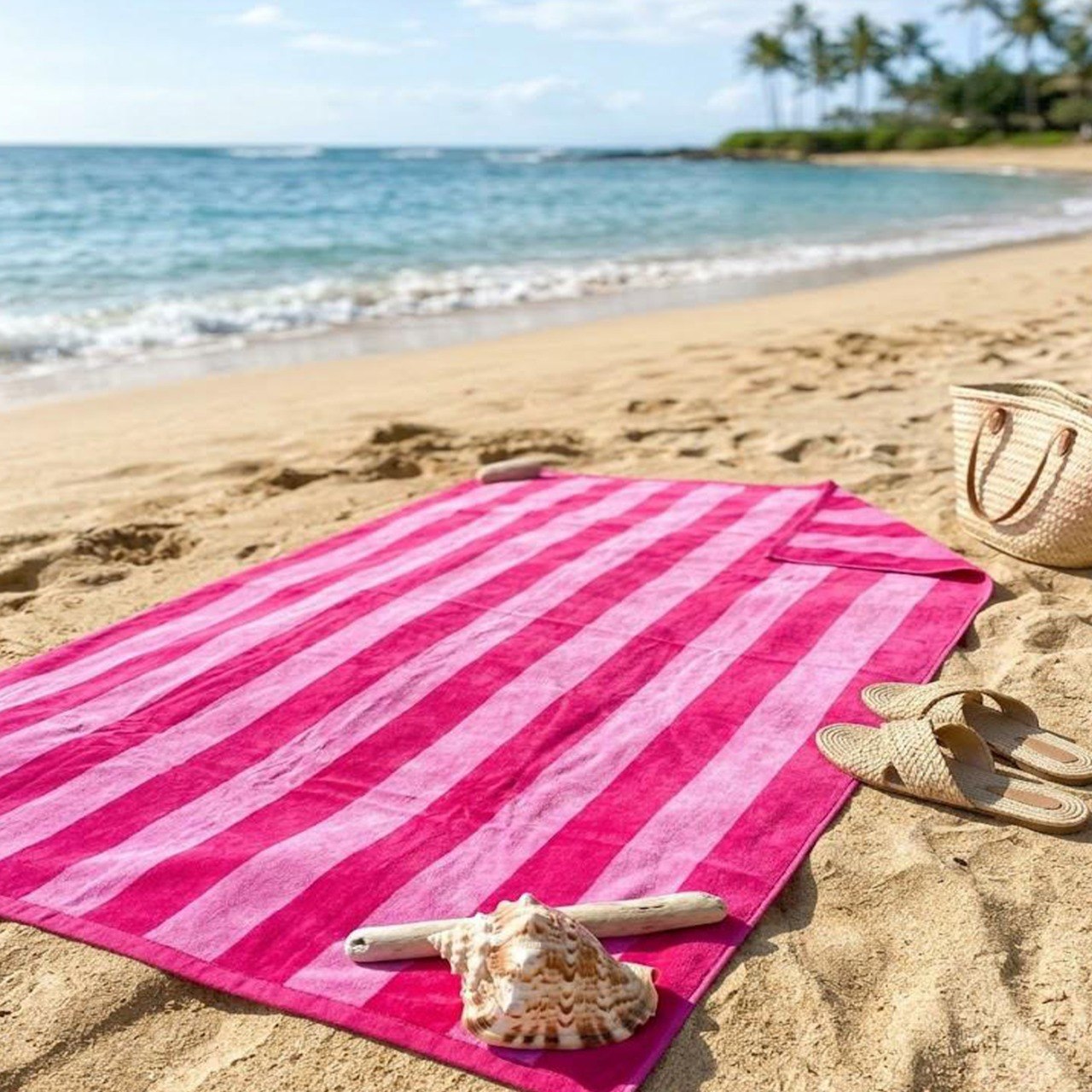 Beach Towel, 100% Cotton ,size 86*160 cm ,Classic Stripe Design