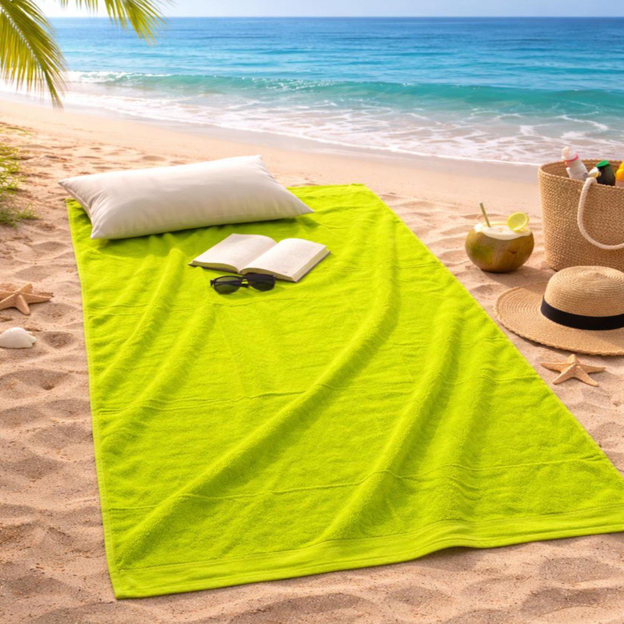 Beach Towel, 100% Cotton ,size 86 x160 cm ,Elegant Stripes with Tassels