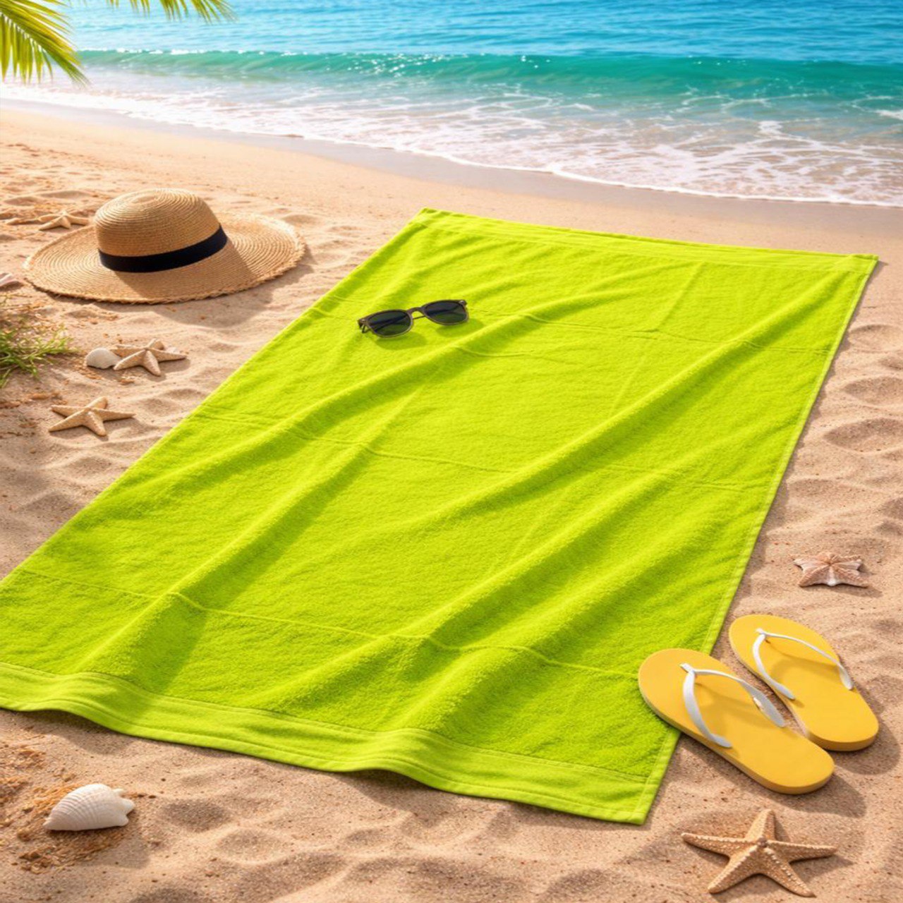 Beach Towel, 100% Cotton ,size 86 x160 cm ,Elegant Stripes with Tassels