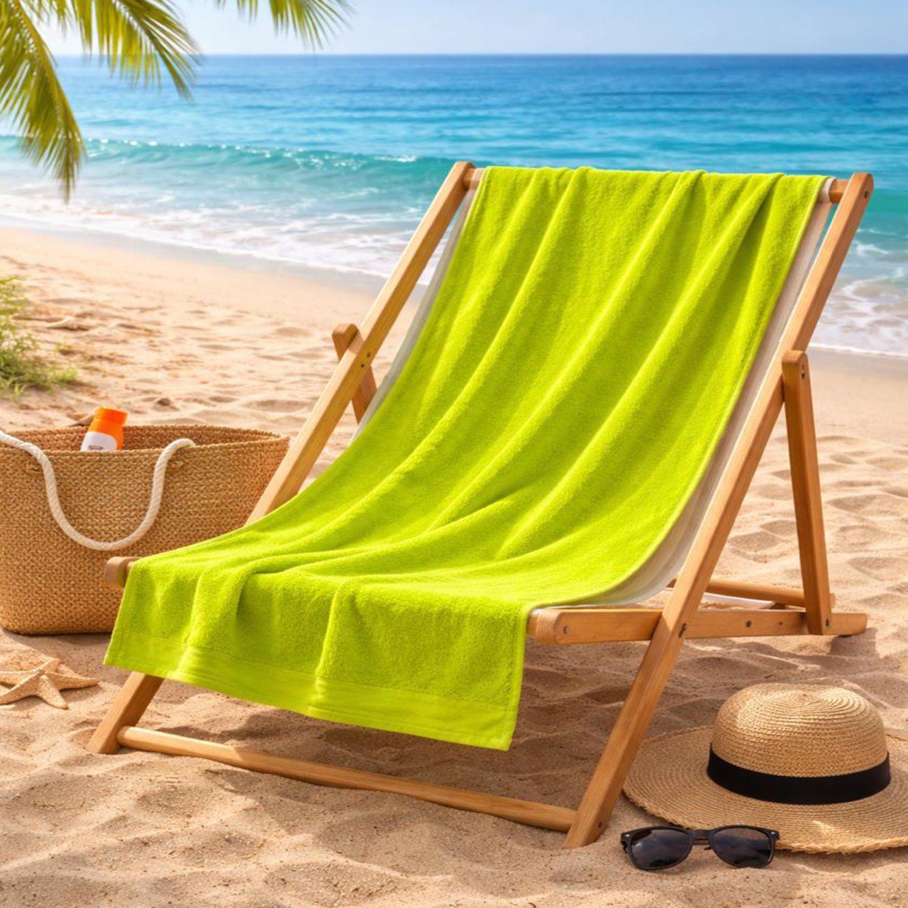 Beach Towel, 100% Cotton ,size 86 x160 cm ,Elegant Stripes with Tassels