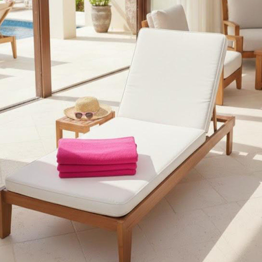 Beach Towel, 100% Cotton ,size 86 x160 cm ,Elegant Stripes with Tassels