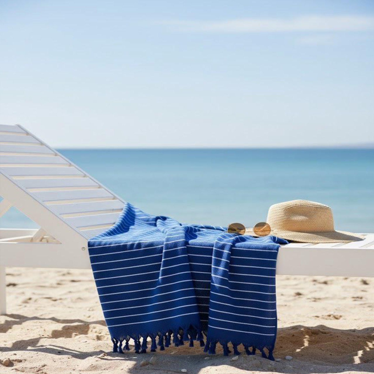 Beach Towel, 100% Cotton ,size 86*170 cm ,Elegant Stripes with Tassels