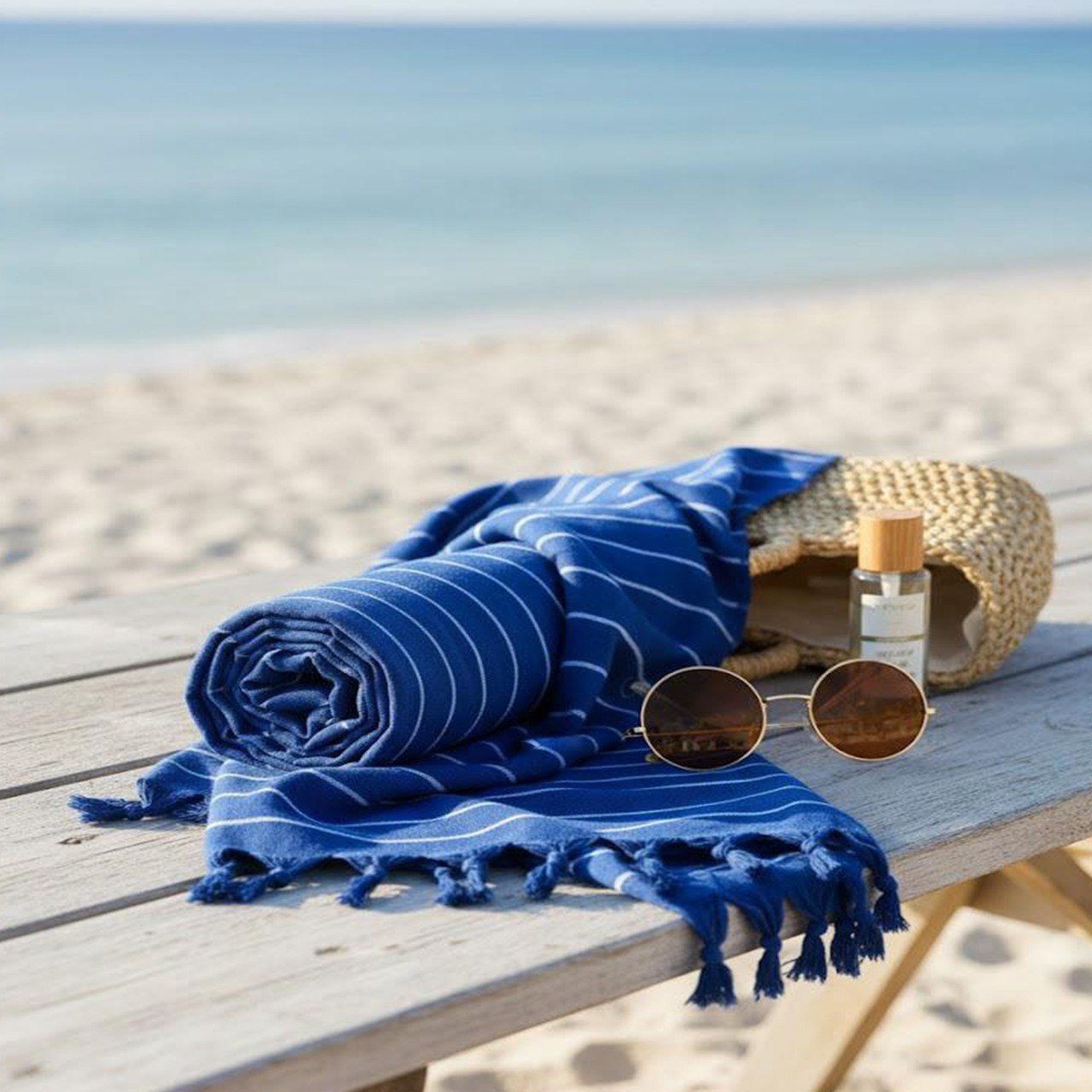 Beach Towel, 100% Cotton ,size 86*170 cm ,Elegant Stripes with Tassels