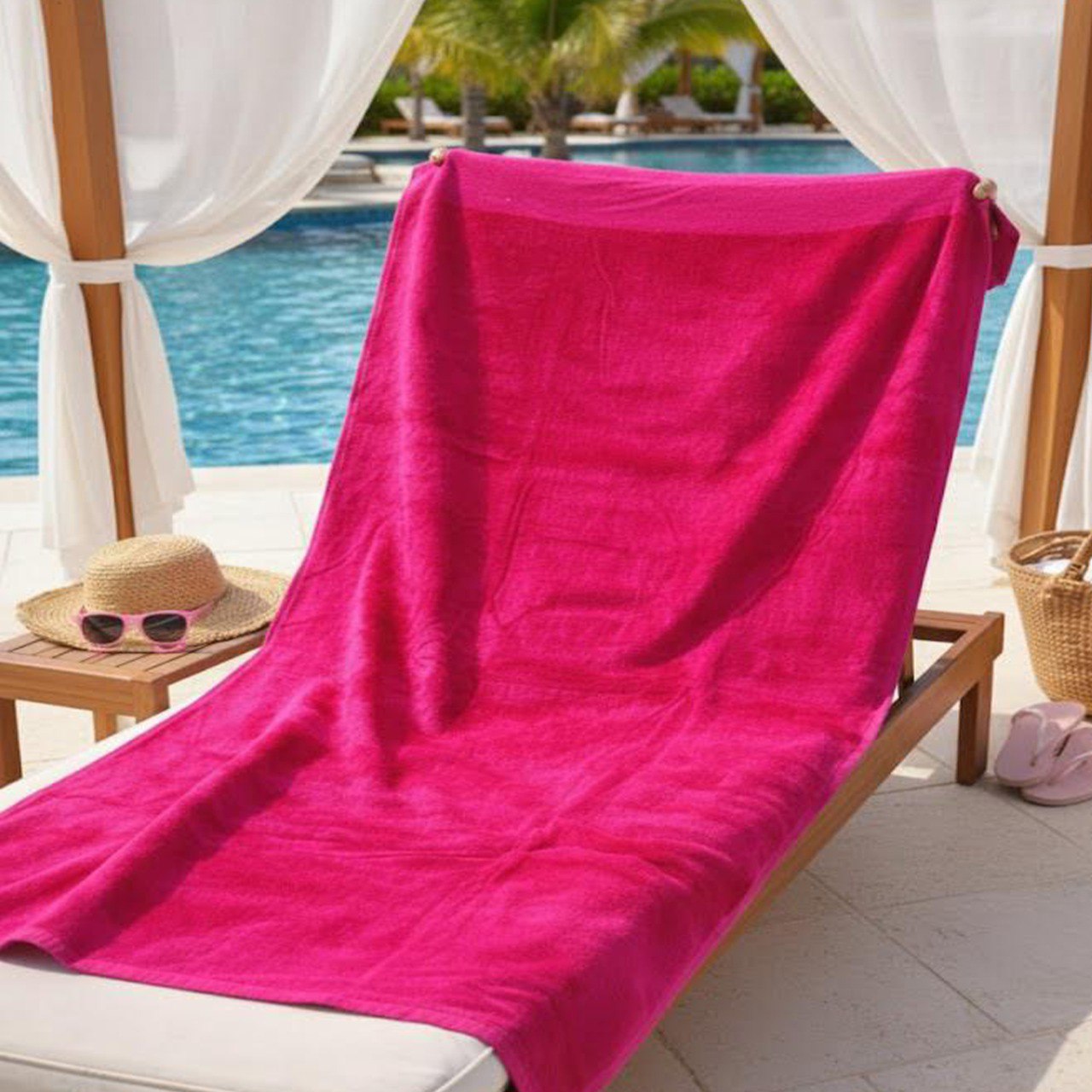 Beach Towel, 100% Cotton ,size 86 x160 cm ,Elegant Stripes with Tassels