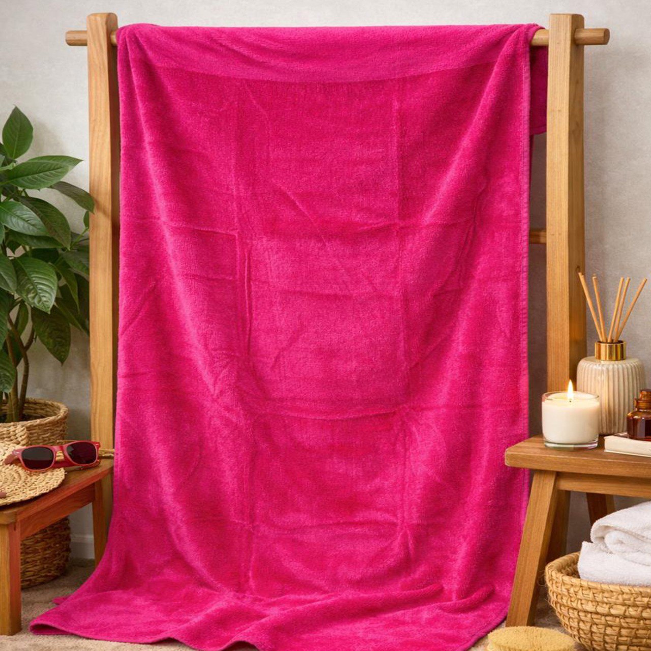 Beach Towel, 100% Cotton ,size 86 x160 cm ,Elegant Stripes with Tassels
