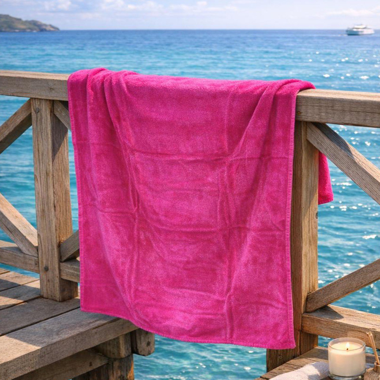 Beach Towel, 100% Cotton ,size 86 x160 cm ,Elegant Stripes with Tassels