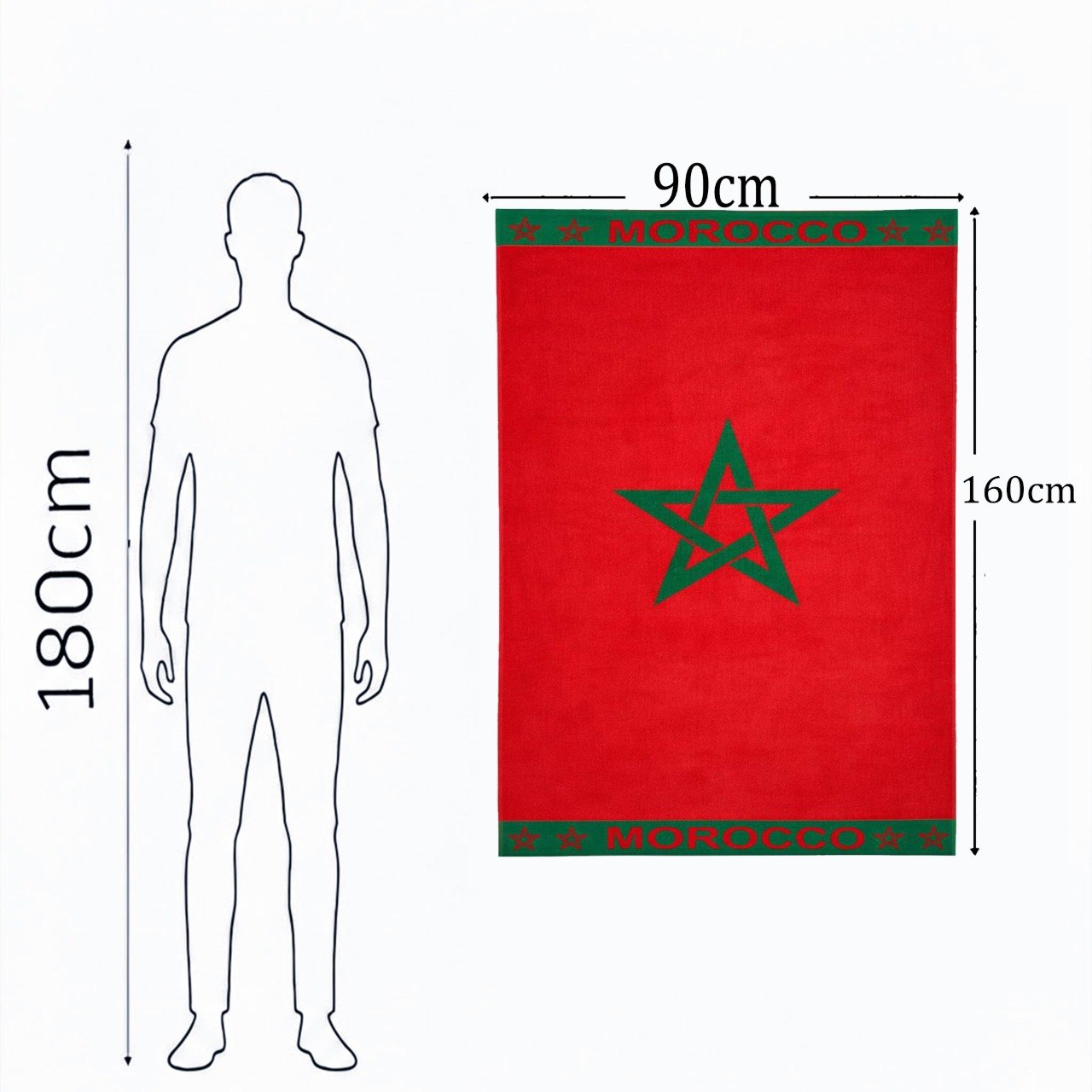 Beach Towel, 100% Cotton ,size 90 x 160 cm , Morocco Velour Design