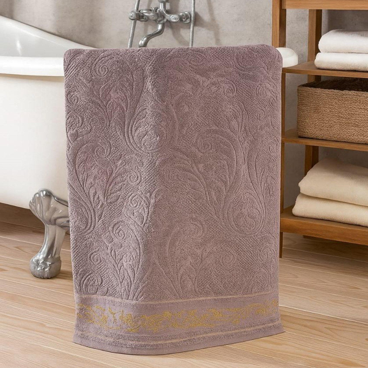 Bath Towel ,90 x 155 , cotton 100%, Elegant Velour Design