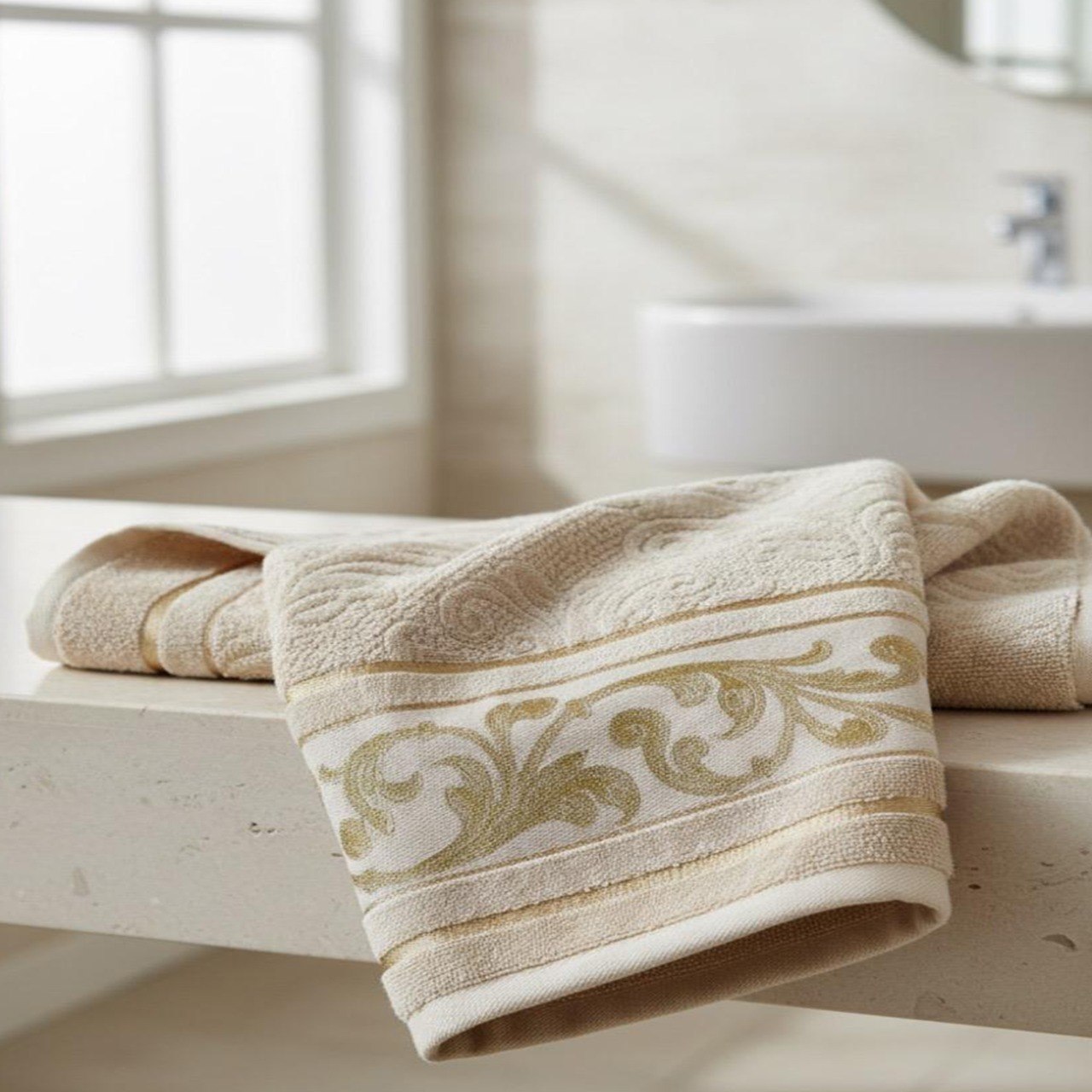 Bath Towel ,90 x 155 , cotton 100%, Elegant Velour Design