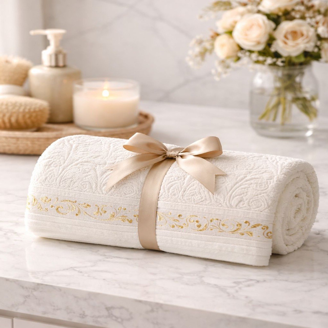 Bath Towel ,90 x 155 , cotton 100%, Elegant Velour Design