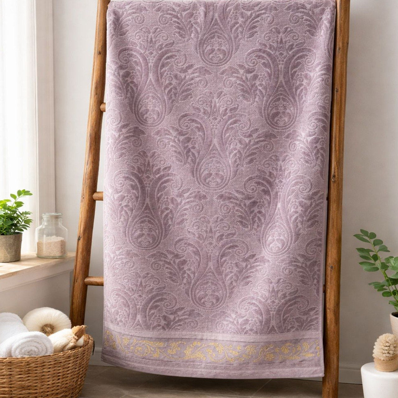 Bath Towel ,90 x 155 , cotton 100%, Elegant Velour Design