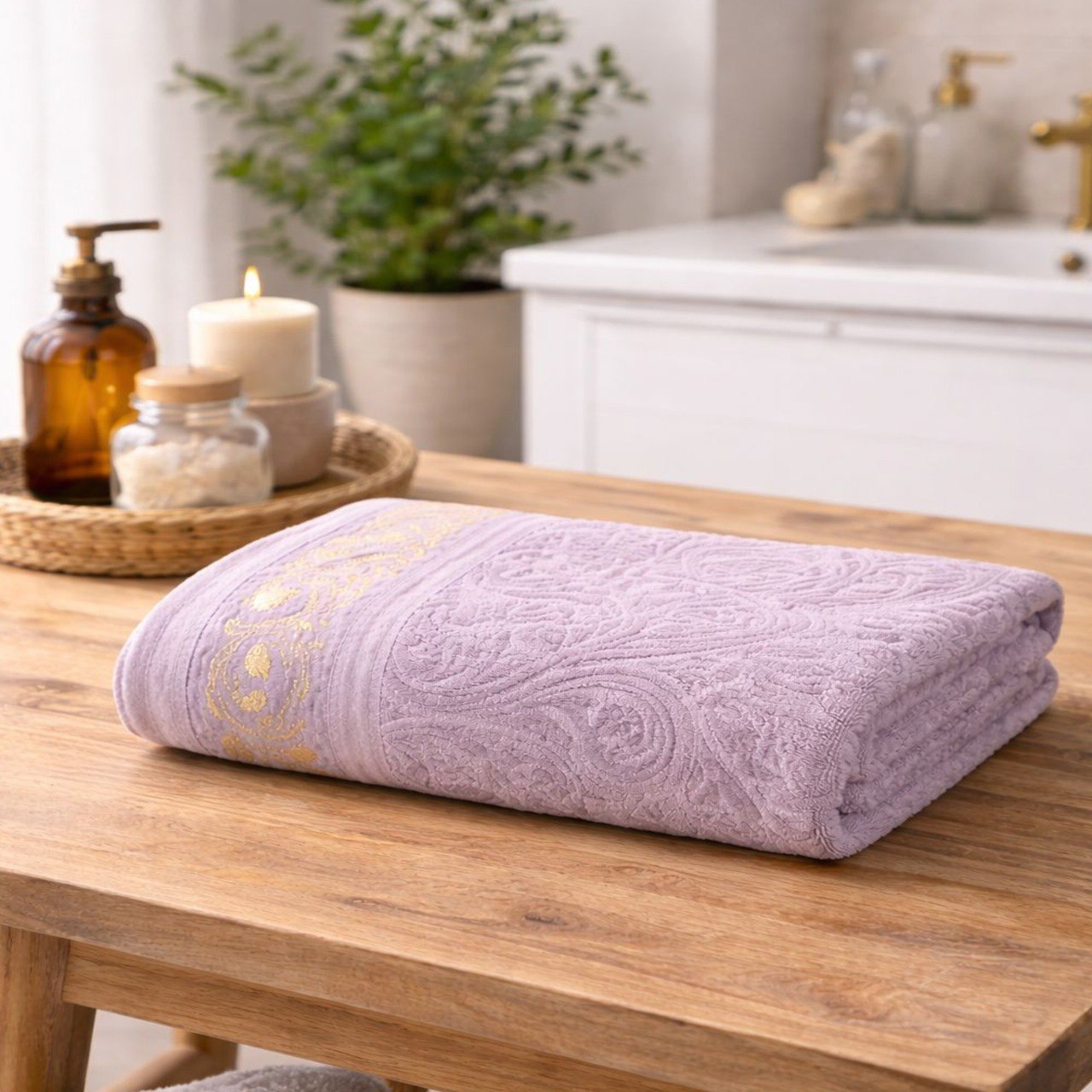 Bath Towel ,90 x 155 , cotton 100%, Elegant Velour Design