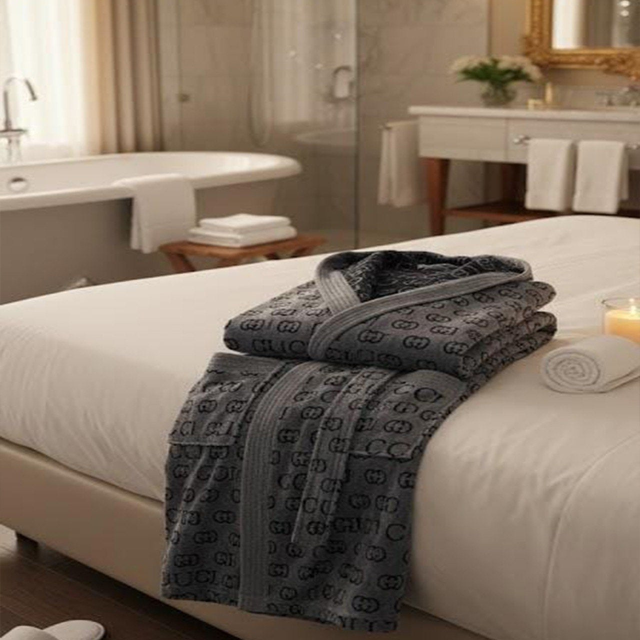 Hooded Bathrobe – Gucci Style Design,XLtoXXL