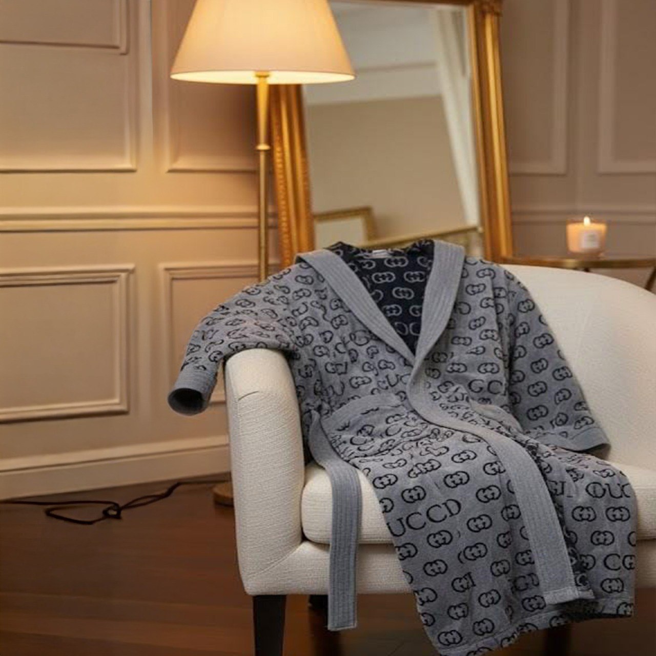 Hooded Bathrobe – Gucci Style Design,XLtoXXL