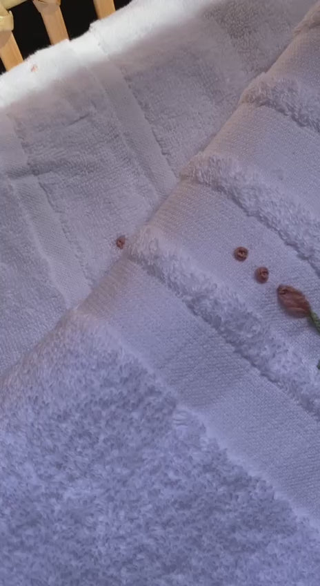 Handmade towel ,100% cotton ,One flower design
