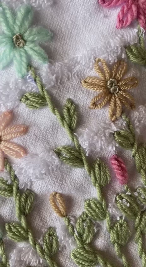 Handmade towel,100% cotton , Little garden design